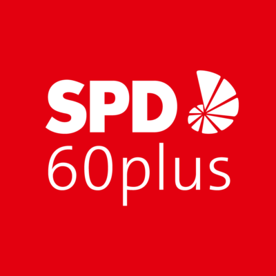 SPD AG60plus rot. Logo. Eine Neutilus-Muschel nach links geöffnet.